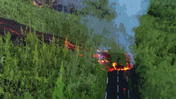 Ça y est : la lave est sur la route au PITON DE LA FOURNAISE (La Réunion)&nbsp;!