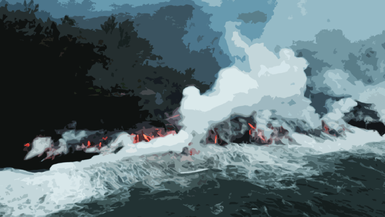 Une magnifique plateforme littorale en construction au PITON DE LA FOURNAISE (La Réunion)&nbsp;!